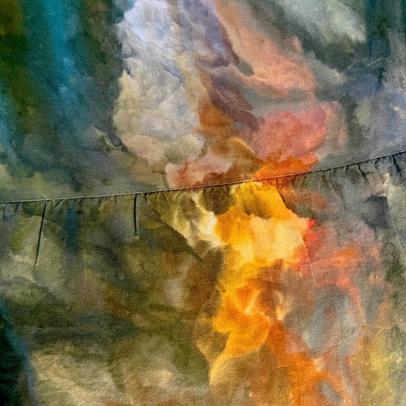 Forest Fairy: One of a Kind Ice Dyed Dress - Puff Sleeve - Tiered Skirt - Small - Picture 12 of 12